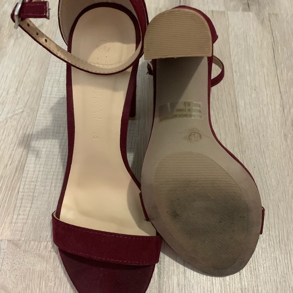 Burgundy suede heel - Picture 5 of 5